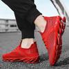 Spring/Autumn Men's Large Size Blade-soled Shoes Flying Weave Fitness Jogging Shoes