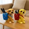 Plastic Puppy Storage Bucket Multi-function Makeup Brush Cylinder Dog Pen Holder Student