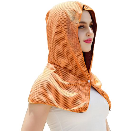 Cooling Hoodie Towel Neck Face Sun Protection Ice Towel Summer Hot Weather Breathable Sports Gym Workout Head Wrap Shawl
