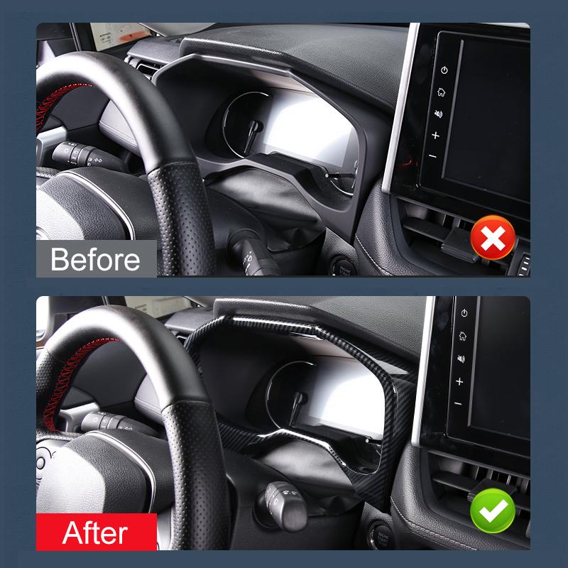 ABS Car Dashboard Dash Board Frame Cover Trims Interior Decoration Sticker For Toyota RAV4 XA50 2019-2021 2022 2023 2024 Hybrid