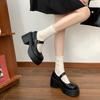 Retro Versatile Round Head Heightened Platform Mary Jane Shoes Women's 2025 New Spring French Thick Heel Light Mouth Single Shoes