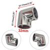 2PCS 22/25/30/32mm 2 Way Boat Hand Rail Fitting 316 Stainless Steel 90 Degree Elbow Pipe Connector for Marine Yacht Boat Accessories