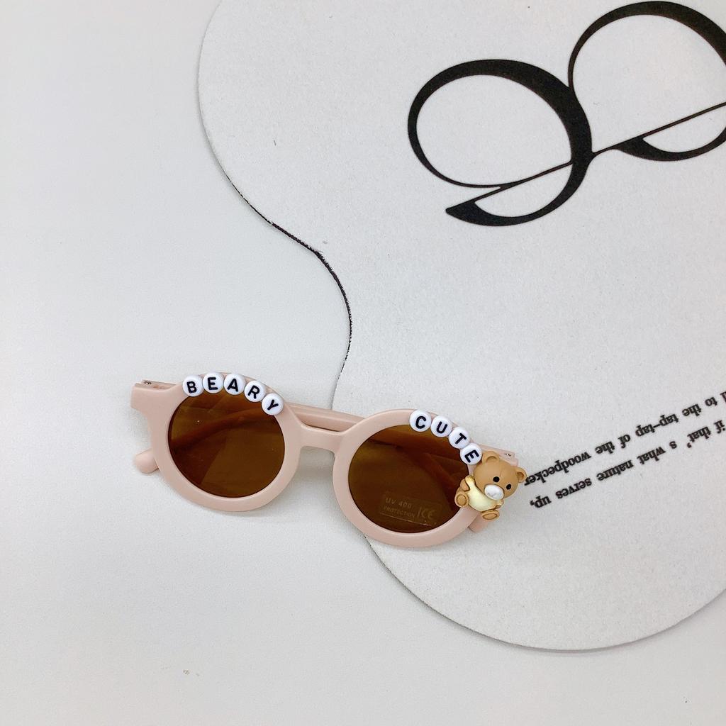 Vintage Children'S Sunglasses Cute Baby Bear Sunglasses Fashion Cartoon Uv-Proof Boys And Girls Glasses