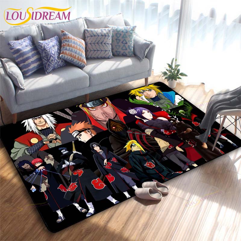 Anime Naruto 3D Printing Rug for Kitchen Doormat Bedroom Carpets for Living Room Laundry Bathroom Non-slip Floor Mat