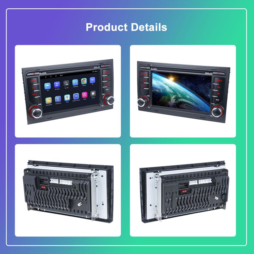 Wireless Carplay 2 Din Android 12 For A-udi A4 B6 B7 S4 RS4 Seat Exeo 2002-2008 Radio Multimedia Stereo Head Unit 4G 8-core GPS Navigation