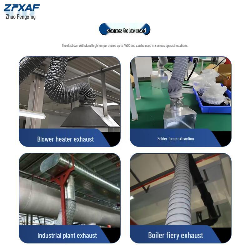 ZFXAF Grey High-Temp Fiberglass Air Duct