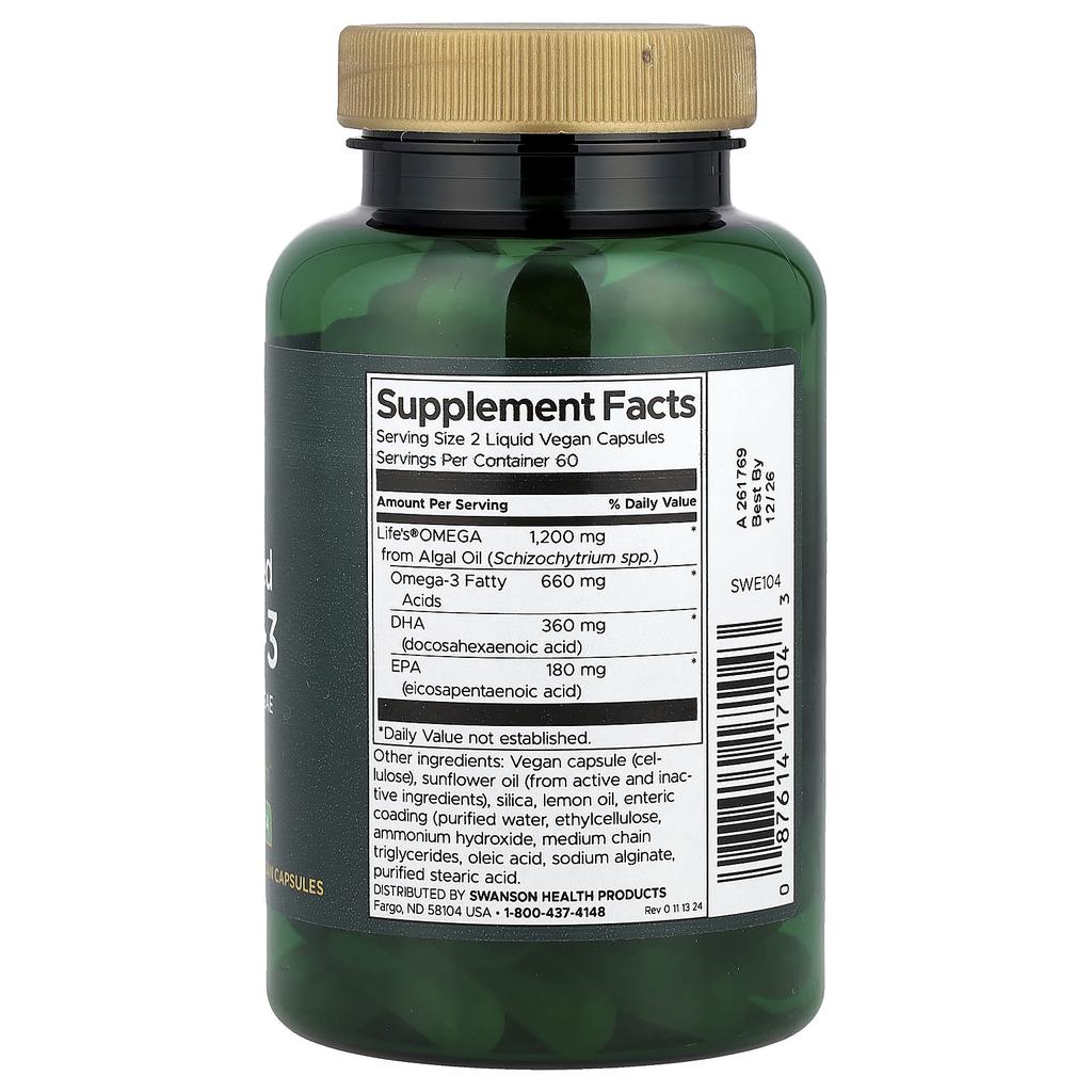 Plant-Based Omega-3, Liquid Veggie Capsules 120