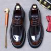 Italian Patent Leather Mens Dress Shoes Luxury Brand Handmade Fashion Platform Elegant Genuine Leather Wedding Oxfords Shoes Man