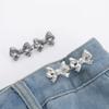 1Pair Bowknot Waist Buckle Detachable Pant Clips Jeans Button Snap Adjustable No Sewing Waistband Tightener Clothing Accessories