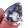 Natural Dendrite Opal Gemstone Handmade 925 Solid Sterling Silver Ring S.8 p0D43