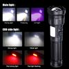 20W White+UV+COB Triple LED Glare Flashlight 395NM Ultraviolet Lanterna USB Rechargeable Waterproof Zoom Invisible Torch