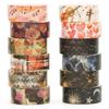 YUBBAEX Masking Washi Tape with Artistic Botanical Retro for and Scrapbooks Tape, 12-Roll Set, Patterns, Style, Planners, Decorations, Wrapping,