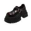 Leather Platform Small Leather Shoes Women's 2025 New Spring British Style Thick Heel Height Increase Big Head Mary Jane Love Single Shoes