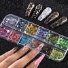 12 Grids Irregular Ultra-thin Manicure Flake Glitter Nail Art