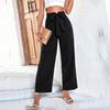 Women's Fashion Casual Solid Color Print High Waist Pants & Capris