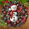 Wooden Christmas Sign with Adorable Snowman Pattern, Christmas Decorative Plaque & Sign for Front Door Wall Hanging Decor, Ideal Christmas Ornament