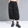 Black Plus Size Vintage High Waist Casual Loose Summer Wide Leg Pants Women Trousers