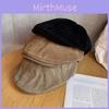 Classic Color Solid Retro Newsboy Cap Suede Material Fall Winter Women