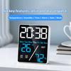 Digital Alarm Clock with Date Temp Displayed Dual Alarms LED Clock Indoor Household Temperature and Humidity Meter Desktop Clock