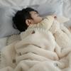 Flannel Baby Blanket Soft Warm Embroidery Newborn Quilt for Crib Bear Bunny Cartoon Autumn Winter Baby Bed Blankets 90*130cm