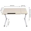 Portable Adjustable Height Laptop Computer Stand Desk Bed Side Reading Table(White Maple)