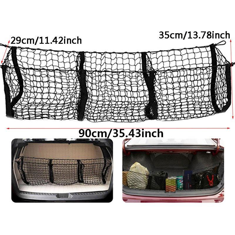 Cargo Net Trunk Bed Organizer Mesh Storage Net Truck Accessories Bed Grocery Holder For SUV Car Pickup Truck Bed-90cm