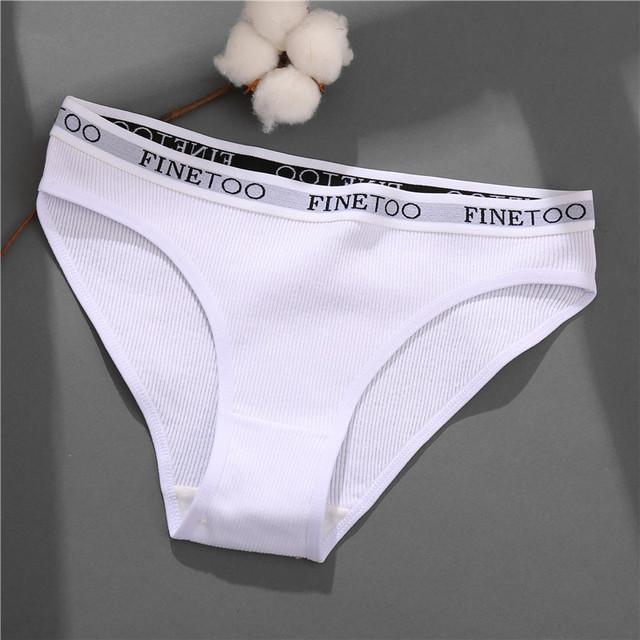 FINETOO 1PC Women's Cotton Panties S-XL Low-Rise Waffle Underwear Sexy Letter Briefs Ladies Comfortable Panties Female Lingerie