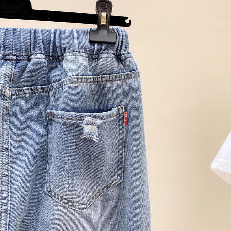 Extra Large Jeans Women's Elastic High Waist Harem Casual Pants