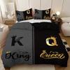 3pcs King Size and Queen Pattern, Black and Gray Printed Fashionable Bedding Set, 1duvet Cover+2 Pillowcases, for Home Bedroom