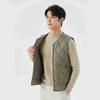 Men's Fall and Winter Padded Warm Zipper Comfortable Stylish To Keep Warm Increase Vest Outside The Pocket Men's Diamond-shaped Short Vest 2402