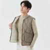 Men's Fall and Winter Padded Warm Zipper Comfortable Stylish To Keep Warm Increase Vest Outside The Pocket Men's Diamond-shaped Short Vest 2402