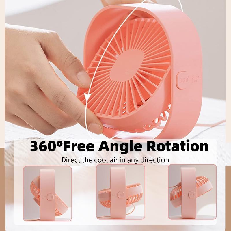 USB Desk Fan Mini Desktop Cooling Fan with 3 Speeds Adjustable, Personal USB Silent Powerful Fans