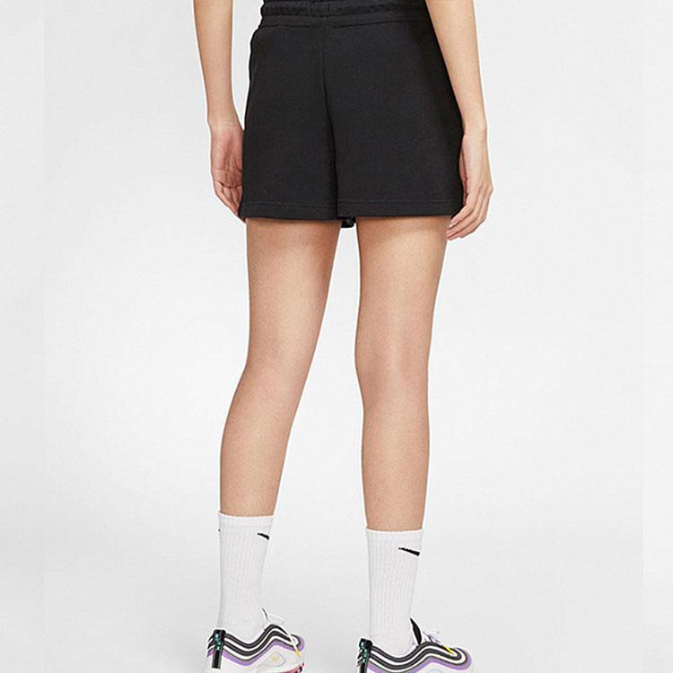 Nike Sportswear Icon Clash Fleece Knitted Casual Solid Color Straight Leg Drawstring Shorts Women Shorts Black CJ2278-010