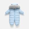 Baby Fur Hooded Jumpsuit Waterproof Snowsuits Toddler Children's Winter Overalls Infant Boys Girls Down Jacket