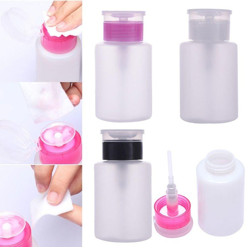 Manicure Liquid 60mL Clean Acetone Pump Dispenser Container Nail Polish Remover Empty Bottle
