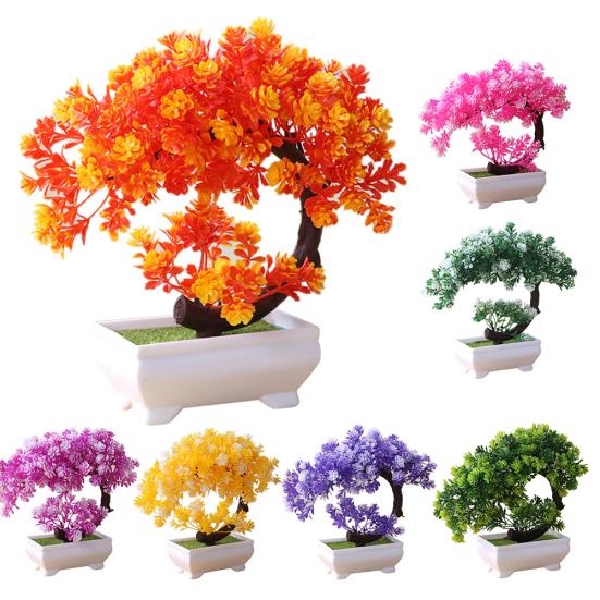 Yousheng Simulation Fake Potted Bonsai Tree Artificial Plant Desk Ornament Home Decor