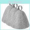 Adults And Kid Grey Felt Sauna Hat Absorbent Dry Hair Cap For Spa Bathroom And