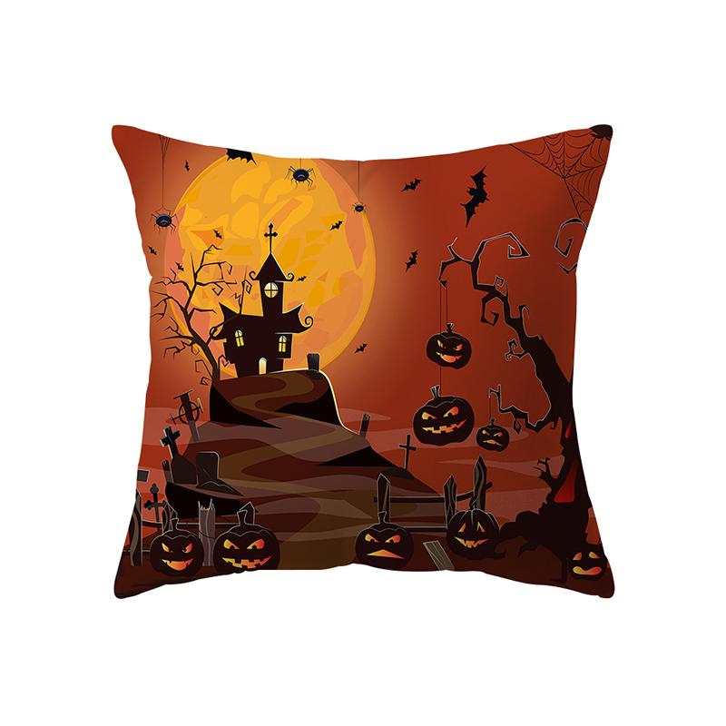 Pumpkin Kitten Throw Pillow Cover Halloween Theme Series Throw Pillow Cover Sofa Chair Bed Cushion Cover Home Decor