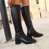 Tall Tube But Knee Large Size Boots 2025 Autumn and Winter New French Thick Heel Square Head Thin Fashion Knight Boots Women