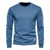 Solid Color Cotton T Shirt Men Casual O-neck Long Sleeved Mens Tshirts Spring Autumn High Quality Basic T-shirt Male