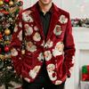 Men's Printing Corduroy Warm Pocket Suit Jacket Cardigan Men's Casual Suit