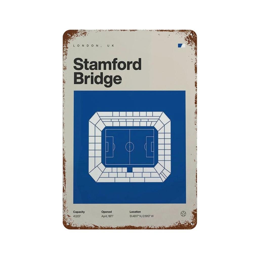 Vintage Metal Posters Signs Modern Famous Football Stadium Nordic Style Wall Art Poster for Living Bar