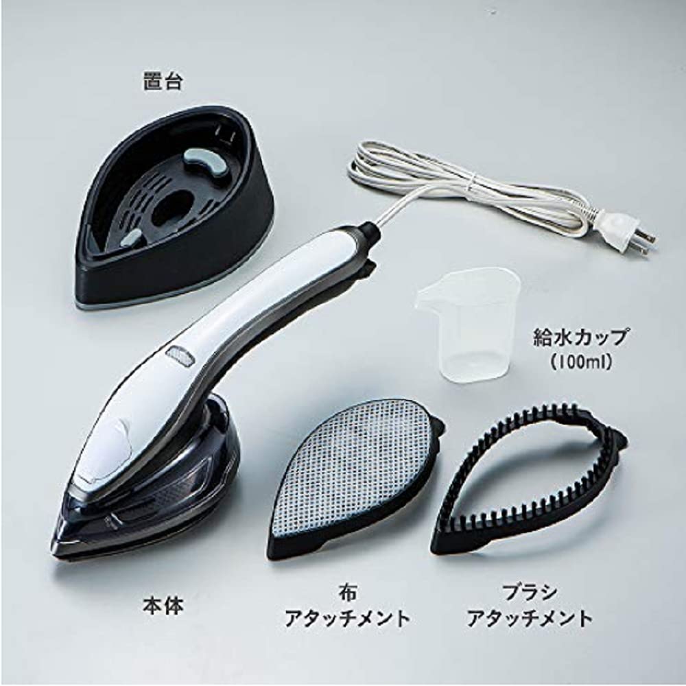 Koizumi Clothes Steamer Steam Volume Rise 40 Seconds Brush and Cloth Attachment Included Black 0.5g/time MAS-1000/K