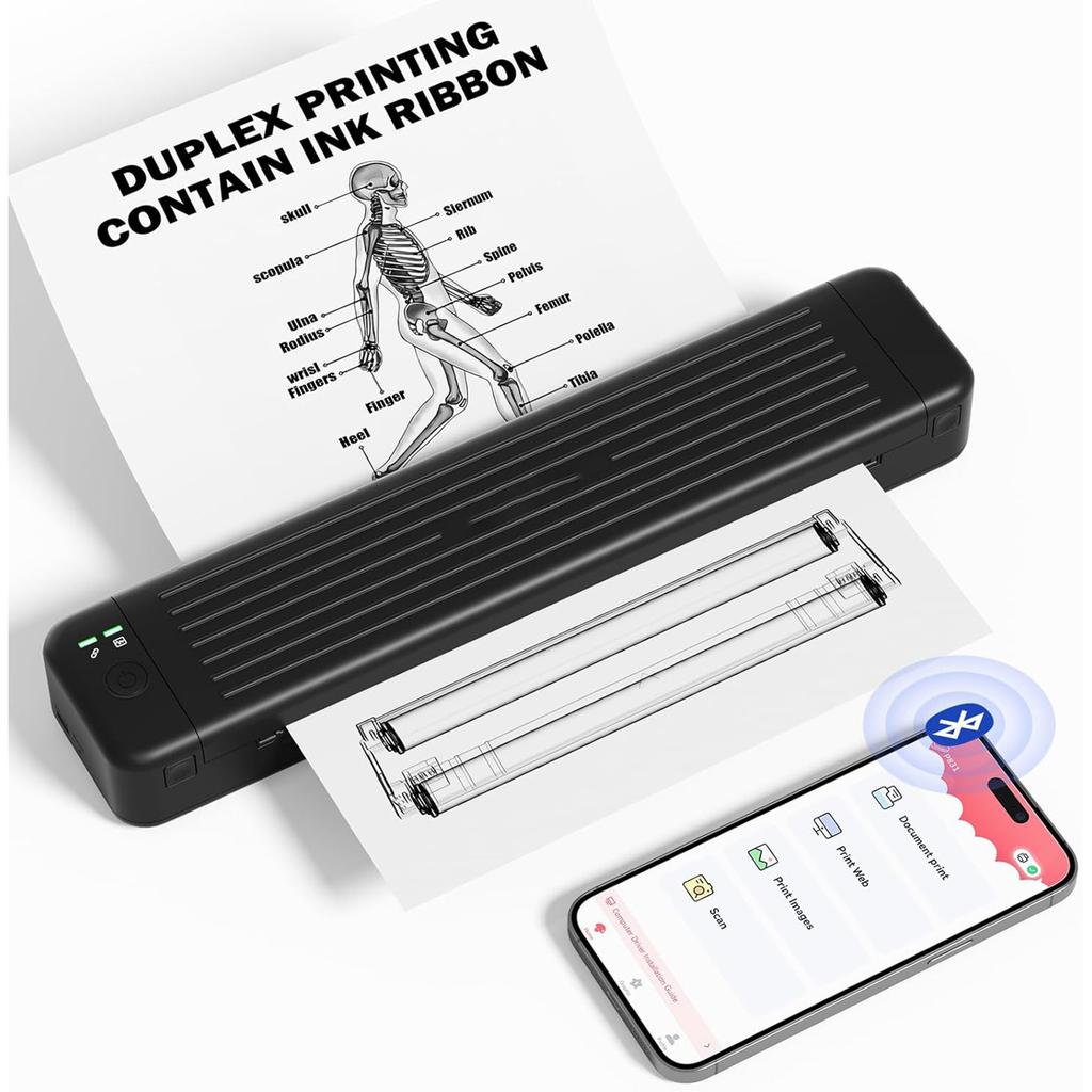 A5A4 Carbon Ribbon Bluetooth Printing Office Small Portable A4 Thermal Transfer Printer