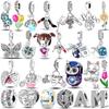 Charms Beads 925 Sterling Silver Cat Firefly Butterfly Friendship Dangle Fit Bracelet Jewelry