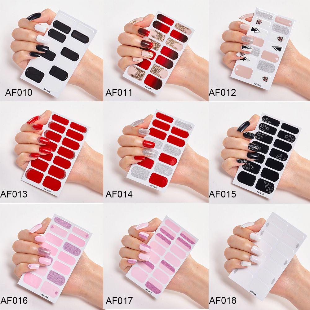 Girls Press On Nail Self Adhesive Nail Polish Strips Nail Art Decal Nail Stickers Full Nail Wraps