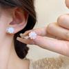 Korean Series Light Luxury Niche Advanced Feeling Camellia Flower Earrings For Women