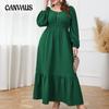 Plus Size Spring and Autumn Small Lantern Long Sleeve Fashion Casual Loose Long Dresses Big Swing Dress