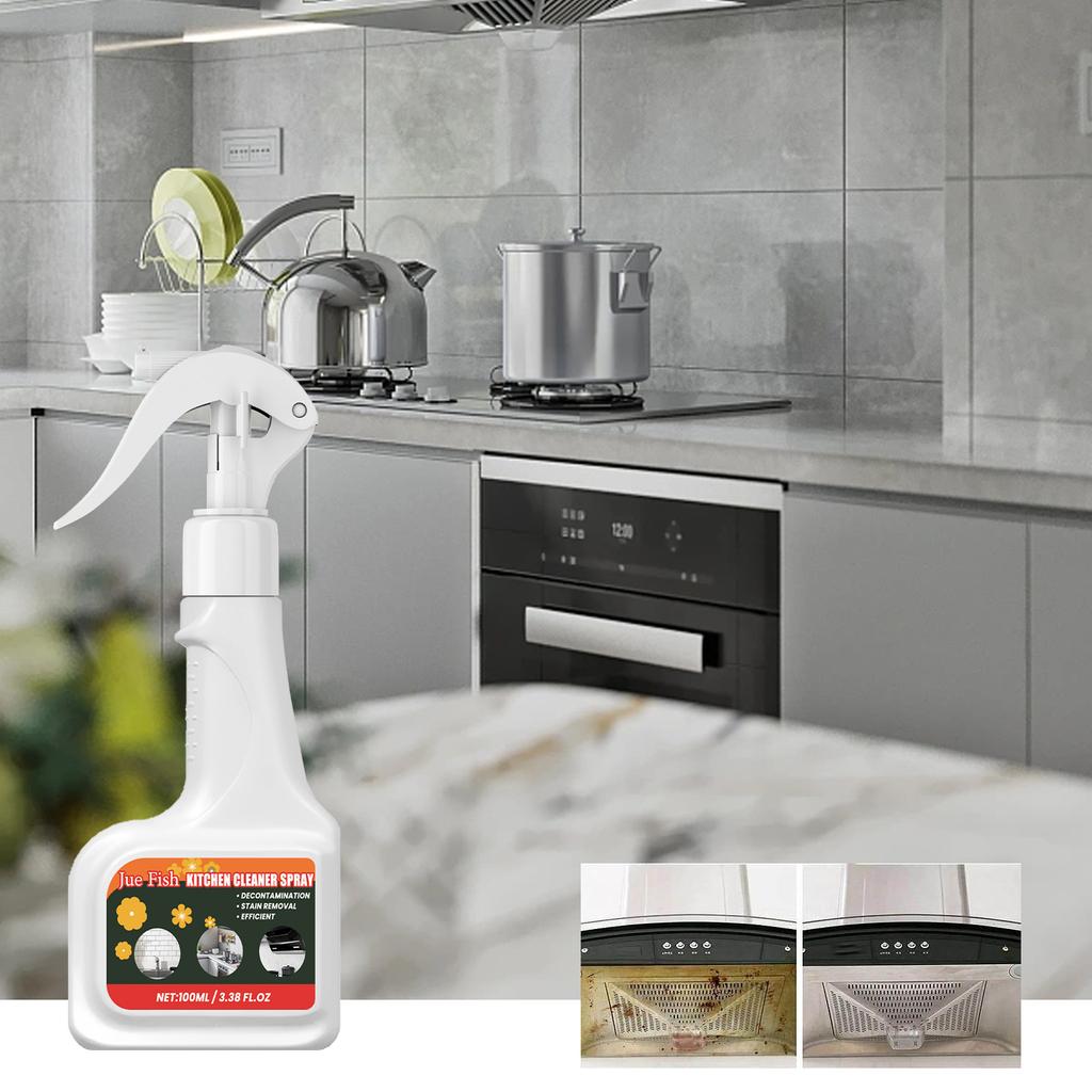 JUE-FISH Multipurpose Powerful Kitchen Oil Stain Cleaner Heavy Oil Foam Cleaner Rust Remover Cleaning Car Kitchen Cleaning Foam Spray