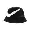 Nike Apex Faux Fur Swoosh Bucket Hat Black/White Unisex Streetwear FV6417-010